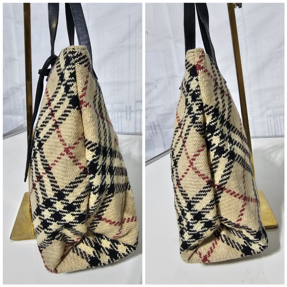 Burberry Nova Check Wool Tote Bag - Picture 9 of 10